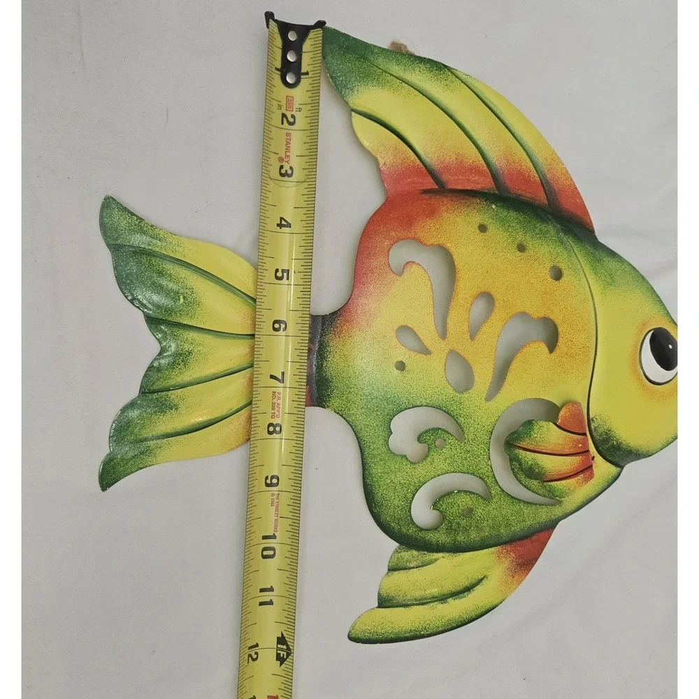 2 - Metal Fish Wall Art Vibrant Decor-Colorful 3D Tropical‎ Fish Lightweight
